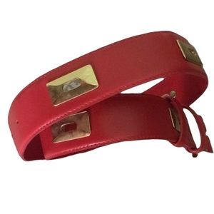 Mondi red LEATHER BELT